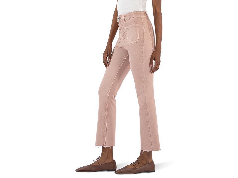 KUT from the Kloth Reese High Rise Ankle Straight Leg- Patch Pkts Raw (Rose) Women's Jeans Product Image