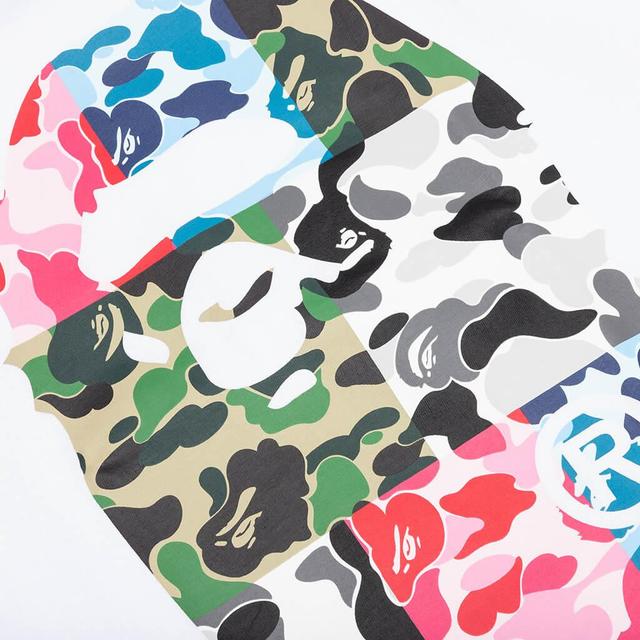 Abc Camo Crazy Big Ape Head Tee - White Male Product Image