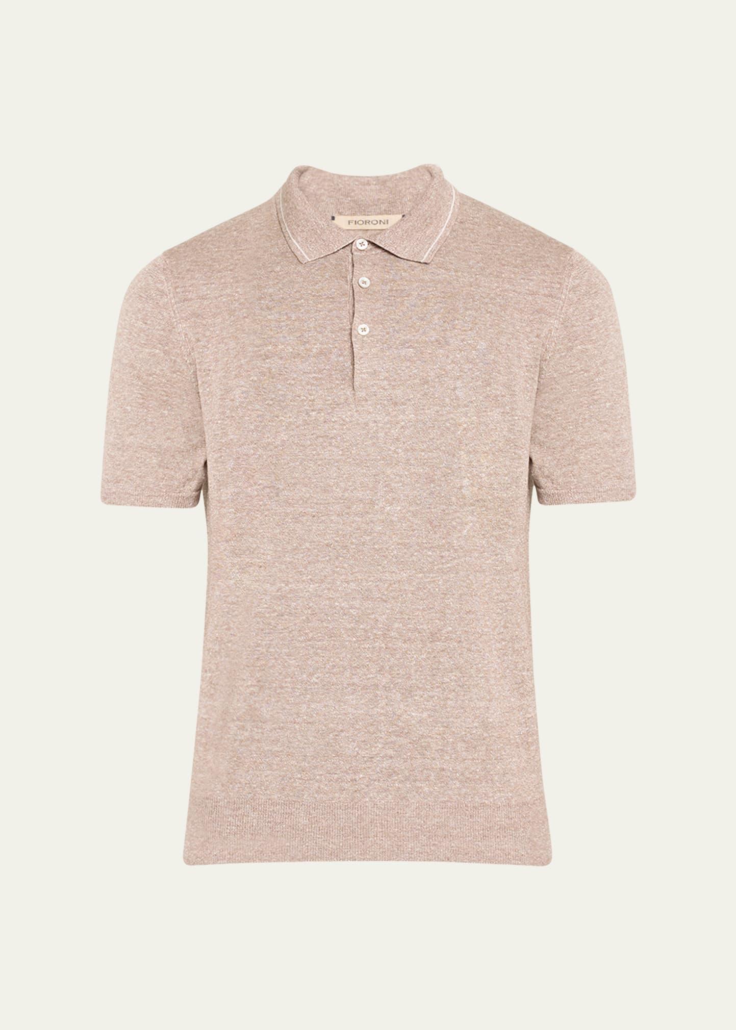 Mens Linen-Cotton Polo Shirt Product Image