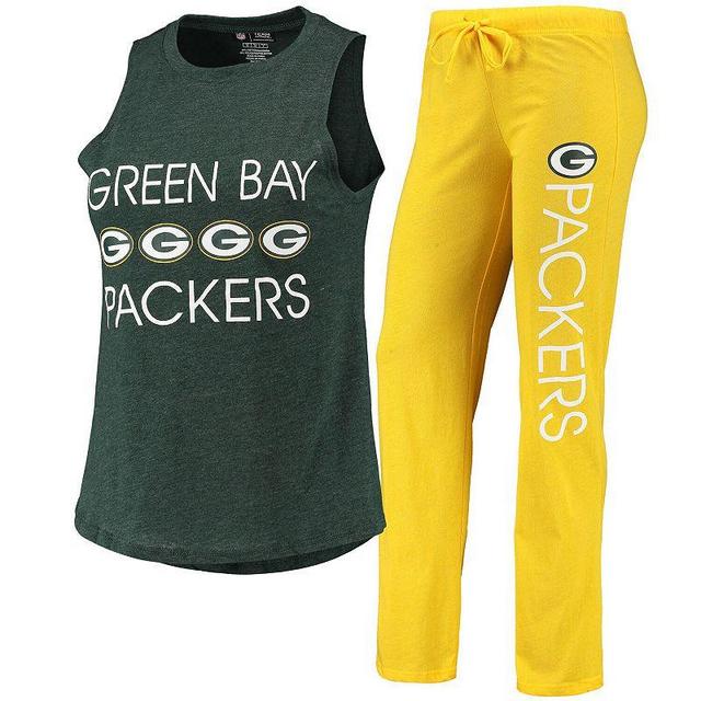 Womens Concepts Sport /Green Green Bay Packers Muscle Tank Top & Pants Sleep Set Product Image