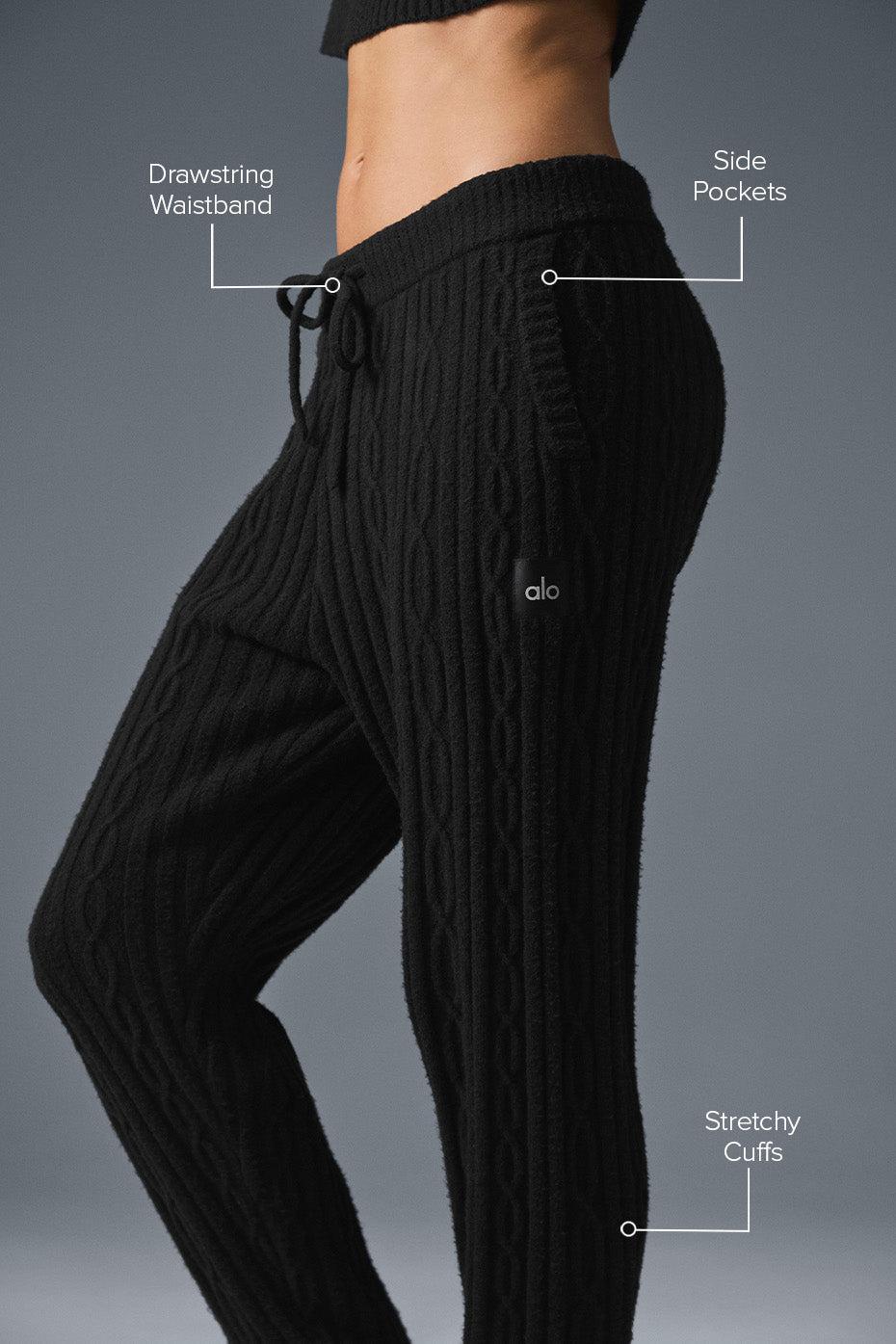 Cable Knit Winter Bliss Pant - Black Female Product Image