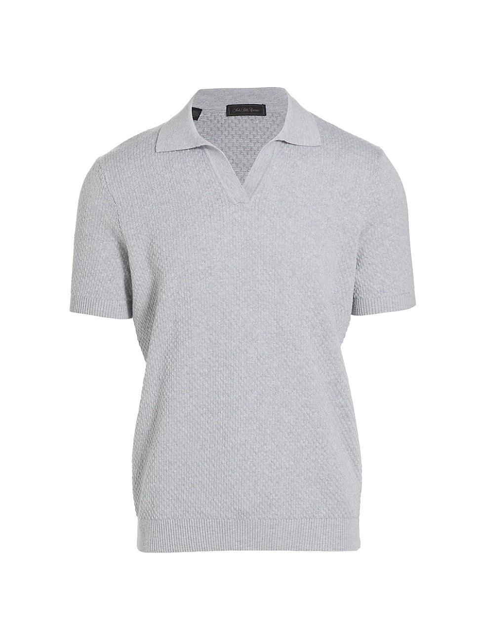 Mens COLLECTION Bubble Dot Cotton Knit Polo Shirt Product Image