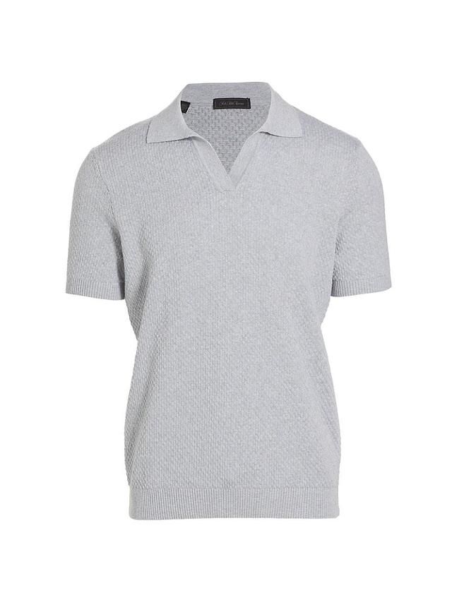 Mens COLLECTION Bubble Dot Cotton Knit Polo Shirt Product Image