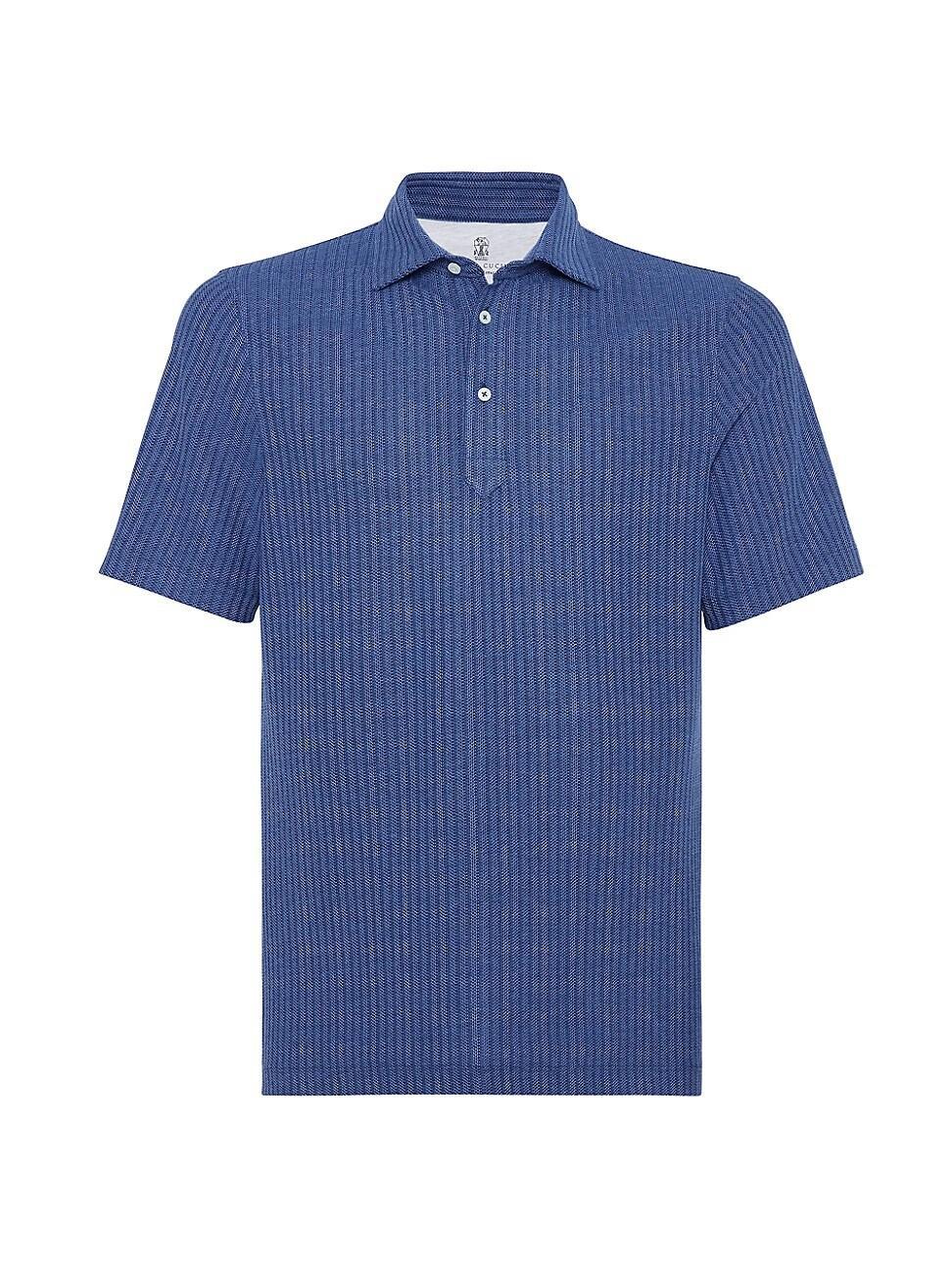 Mens Textured Piqu Polo With Shirt Style Collar Product Image