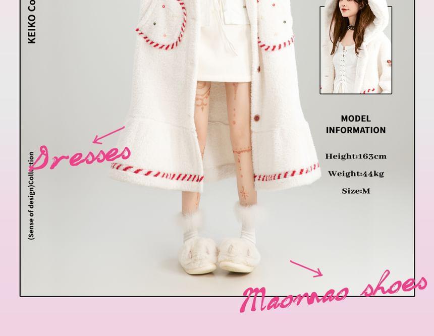 Hooded Stitching Pajama Robe Product Image