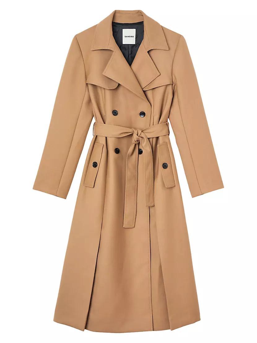 Womens Long Trench Style Coat Product Image