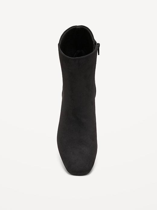 Faux Suede Square Toe Boots Product Image