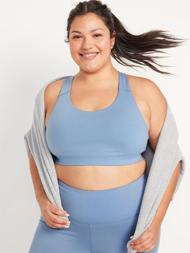 Old Navy Medium-Support PowerPress Strappy Sports Bra for Women 2X-4X - White - female - Size: 4X Product Image