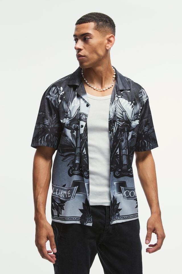 Oversized Satin Exclusive Collection Revere Shirt | boohooMAN USA Product Image