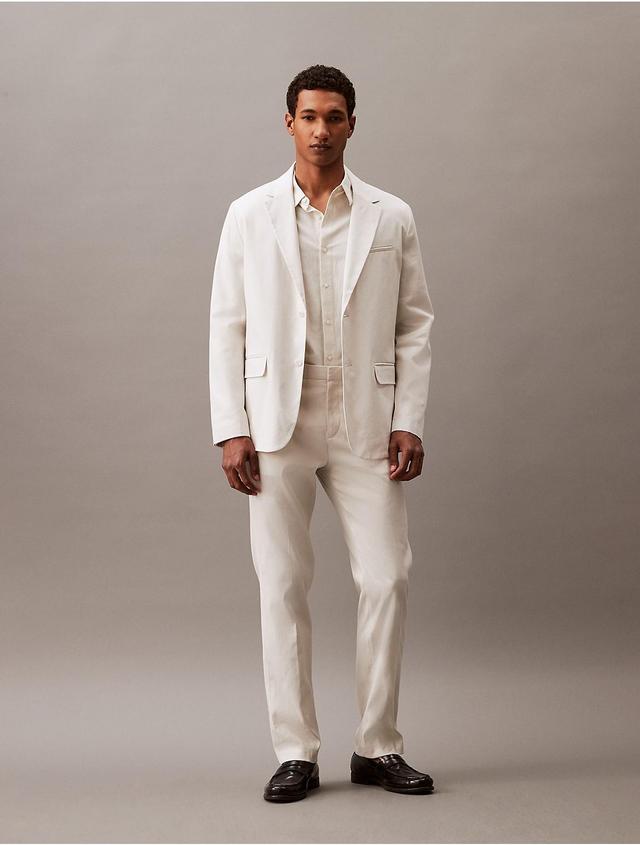 Calvin Klein Mens Linen Blend Blazer - White - M Product Image