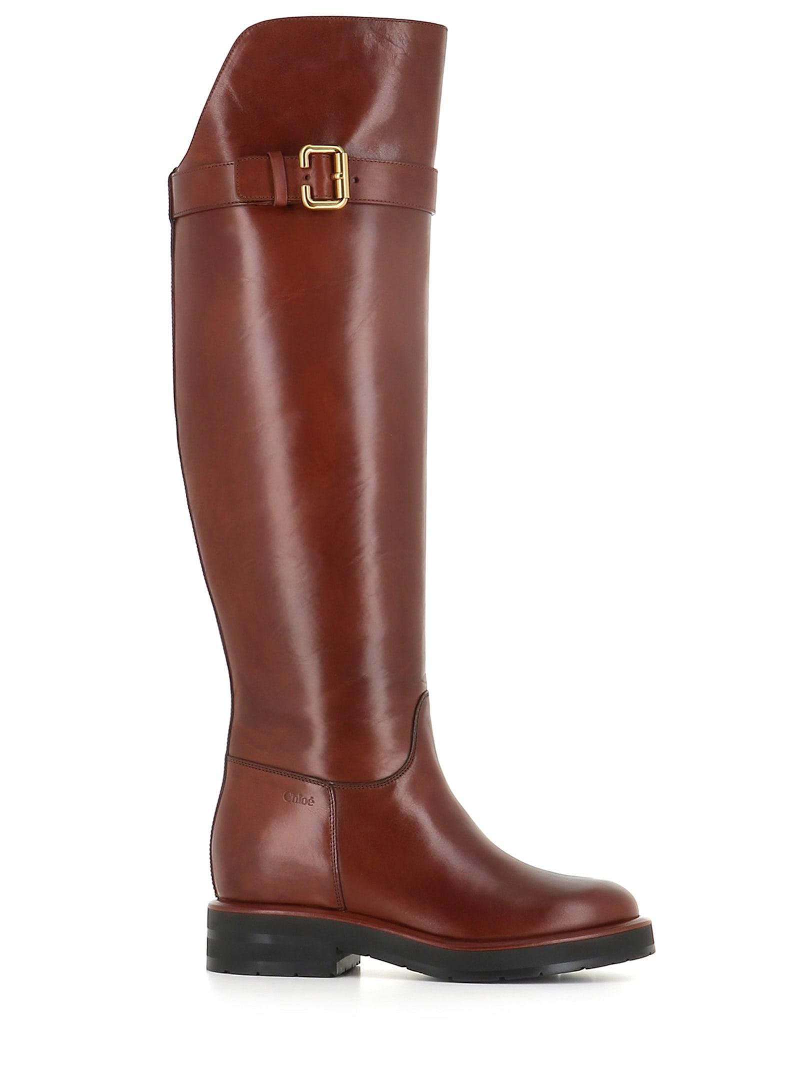 Coddington Leather Over-the-knee Riding Boots In Brown Product Image