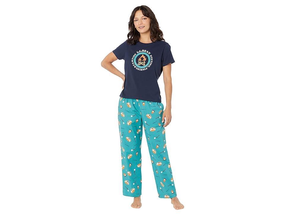 L.L.Bean Petite Springtime Sleep PJ Set (Blue S'mores) Women's Pajama Sets Product Image