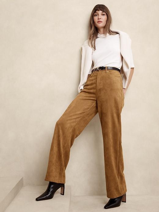 Ultra High-Rise Wide-Leg Vegan Suede Pant Product Image