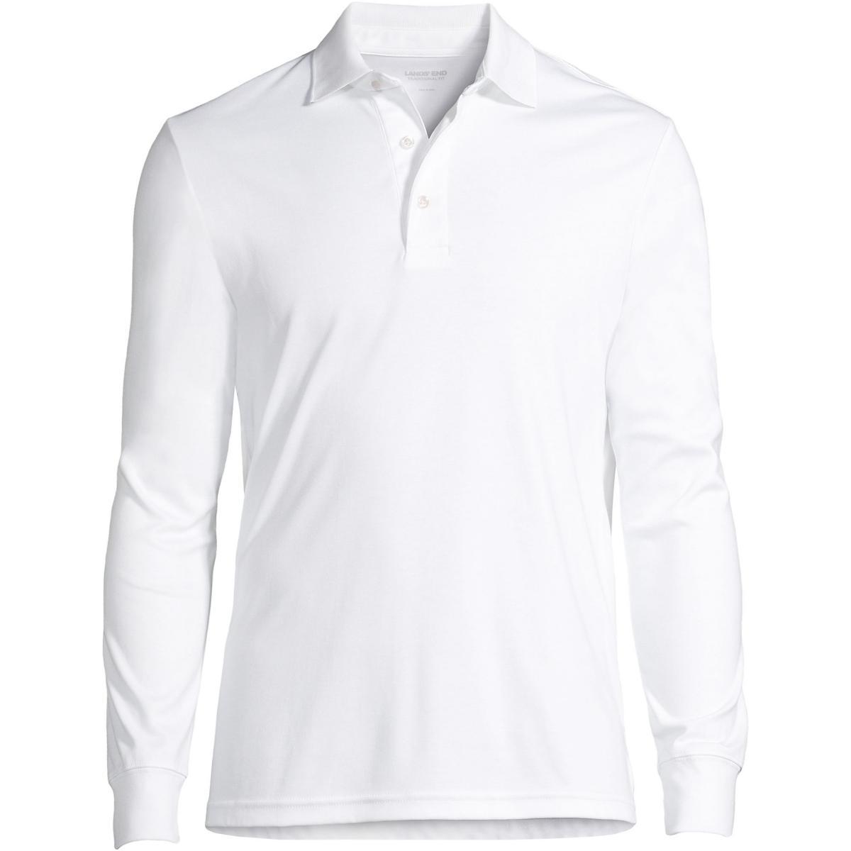 Lands End Big & Tall Long Sleeve Supima Interlock Polo Shirt Product Image