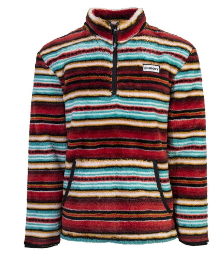 Hooey® Ladies Red/Cream/Turquiose Serape Fleece Pullover Product Image