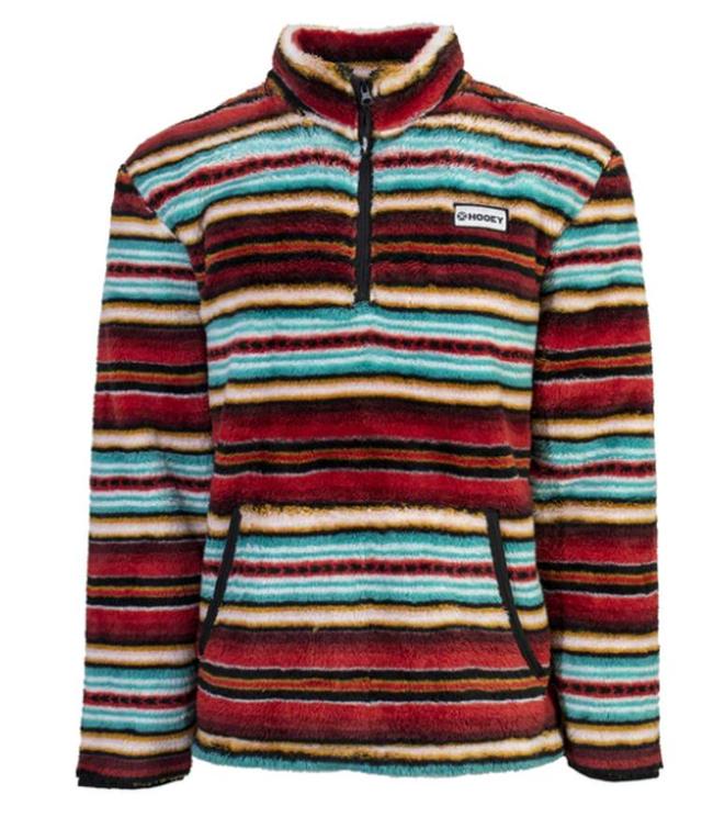 Hooey® Ladies Red/Cream/Turquiose Serape Fleece Pullover Product Image