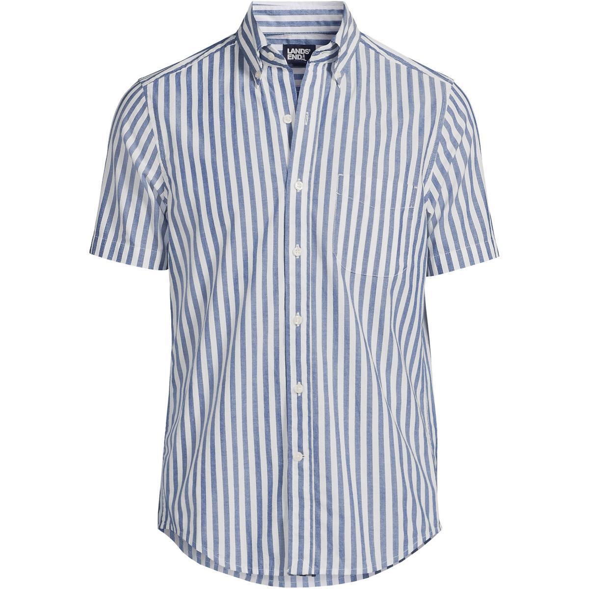 Mens Lands End Traditional-Fit Essential Lightweight Poplin Button-Down Shirt Product Image