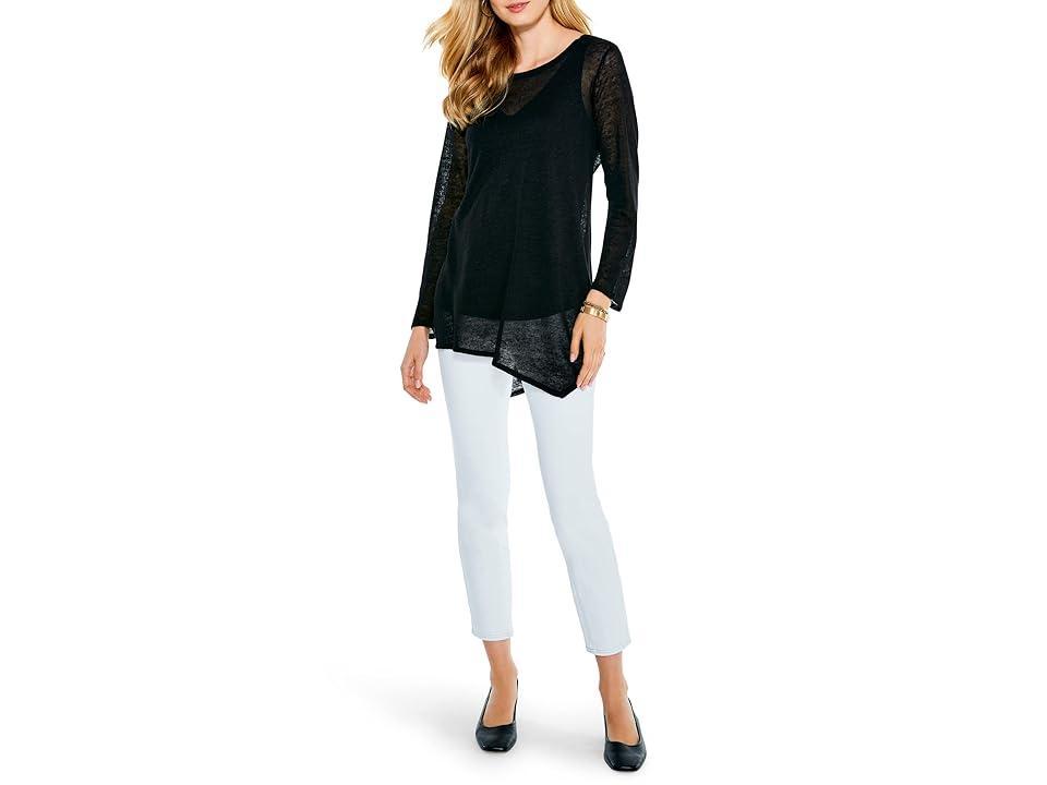 NIC+ZOE Petite Featherweight Angle Sweater Onyx) Women's Clothing Product Image