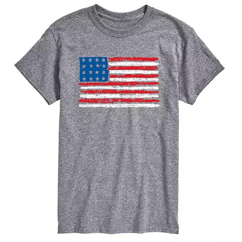 Mens Distressed USA Flag Graphic Tee Product Image