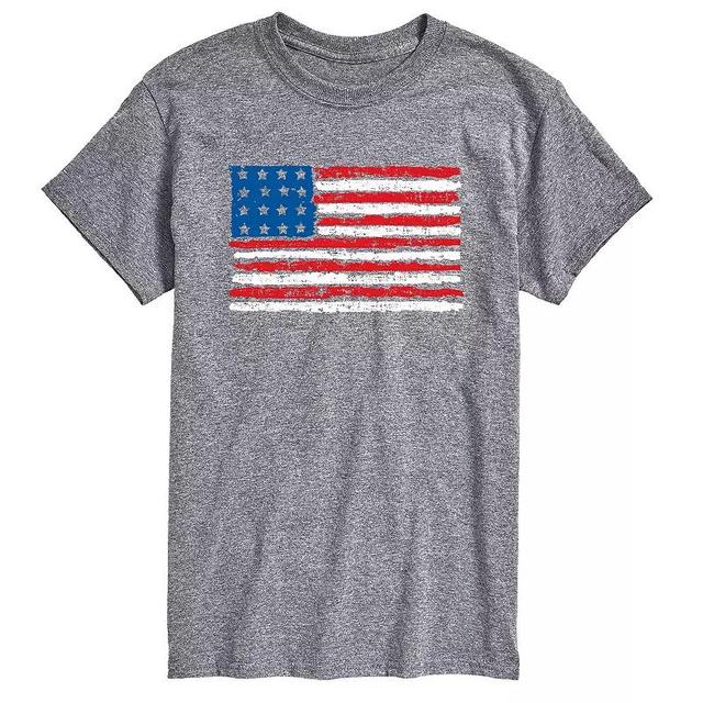 Mens Distressed USA Flag Graphic Tee Product Image