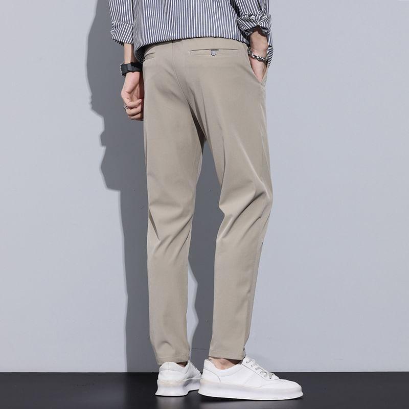 High Waist Plain Tapered Pants Product Image