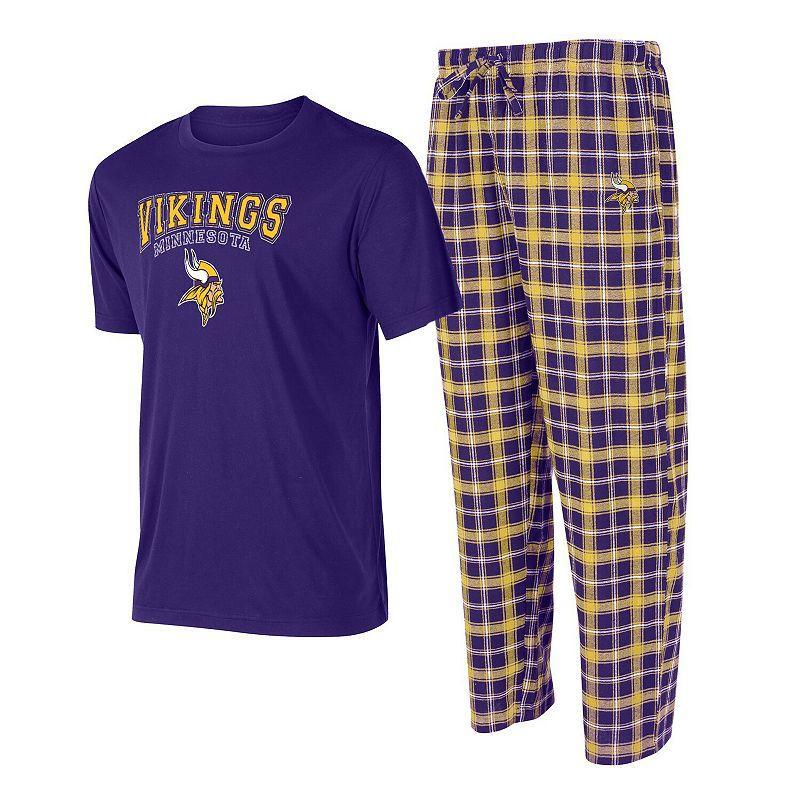 Mens Concepts Sport Purple/Gold Minnesota Vikings Arctic T-Shirt & Pajama Pants Sleep Set Product Image