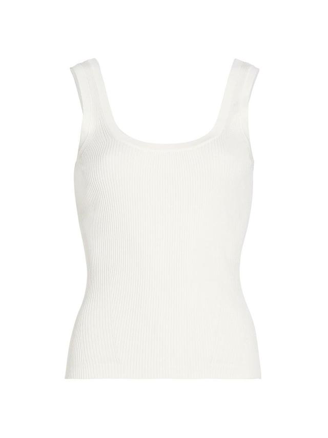 Womens Rib-Knit Scoop Neck Tank Top Product Image