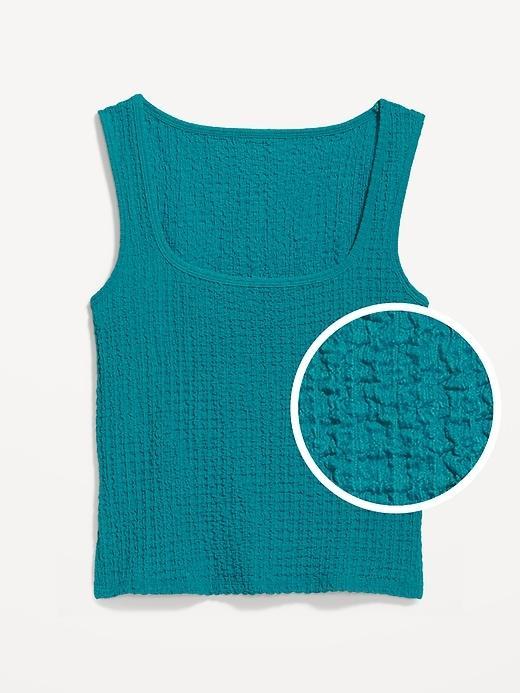 Square-Neck Textured Tank Top Product Image