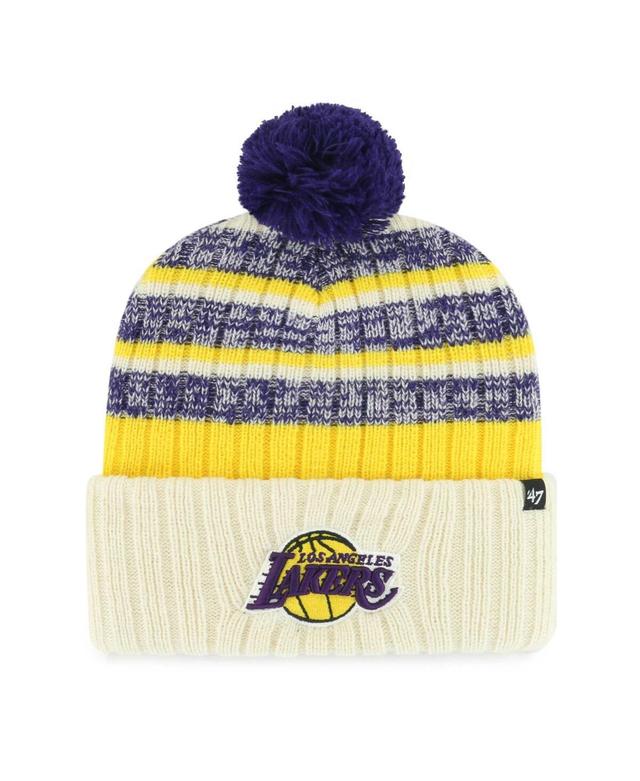 Mens 47 Cream Los Angeles Lakers Tavern Cuffed Knit Hat with Pom Product Image