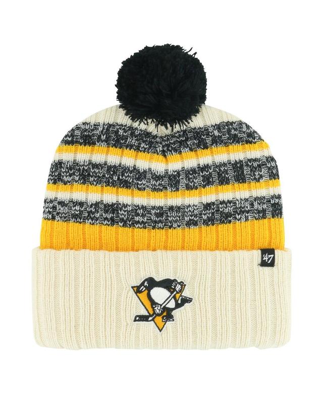 Mens 47 Cream Pittsburgh Penguins Tavern Cuffed Knit Hat with Pom Product Image