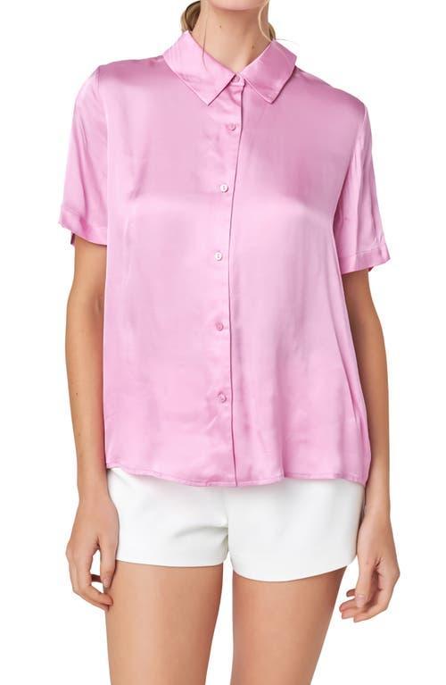 English Factory Short Sleeve Satin Shirt Product Image