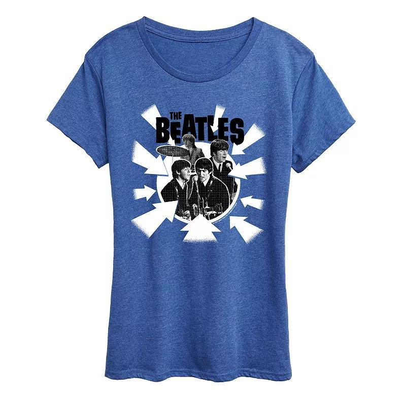 Womens The Beatles Arrows Tee Graphic Tee Grey Royal Blue Product Image