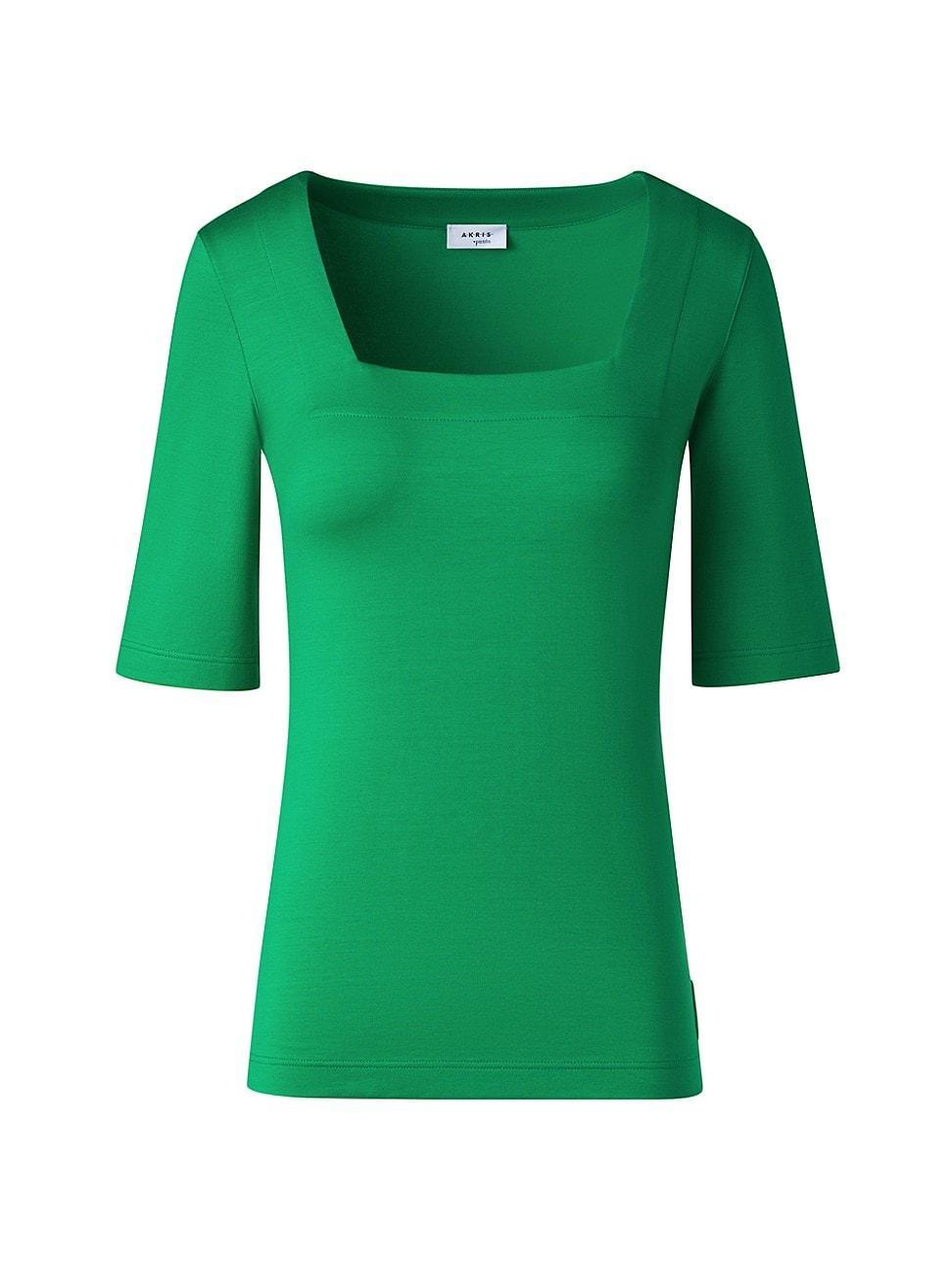 Womens Stretch-Jersey Square-Neck T-Shirt Product Image