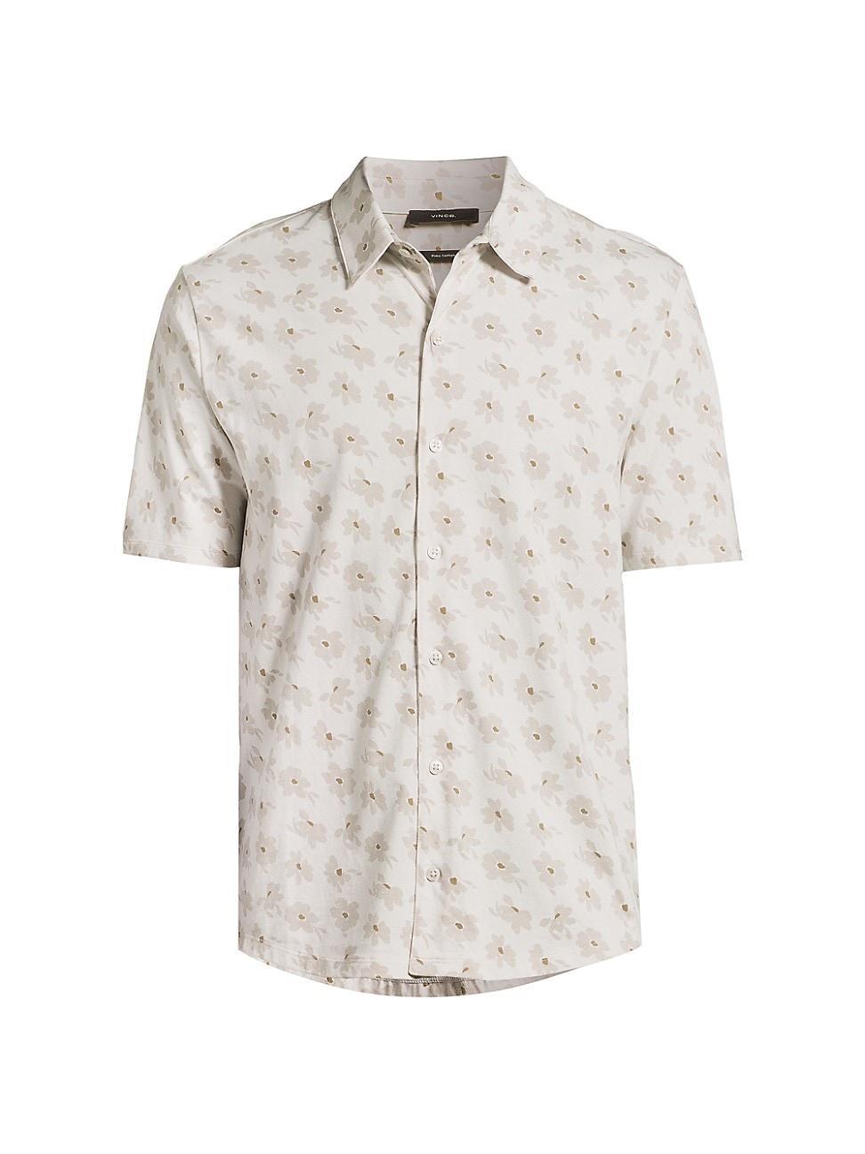 Mens Abstract Daisies Cotton Button-Front Shirt Product Image