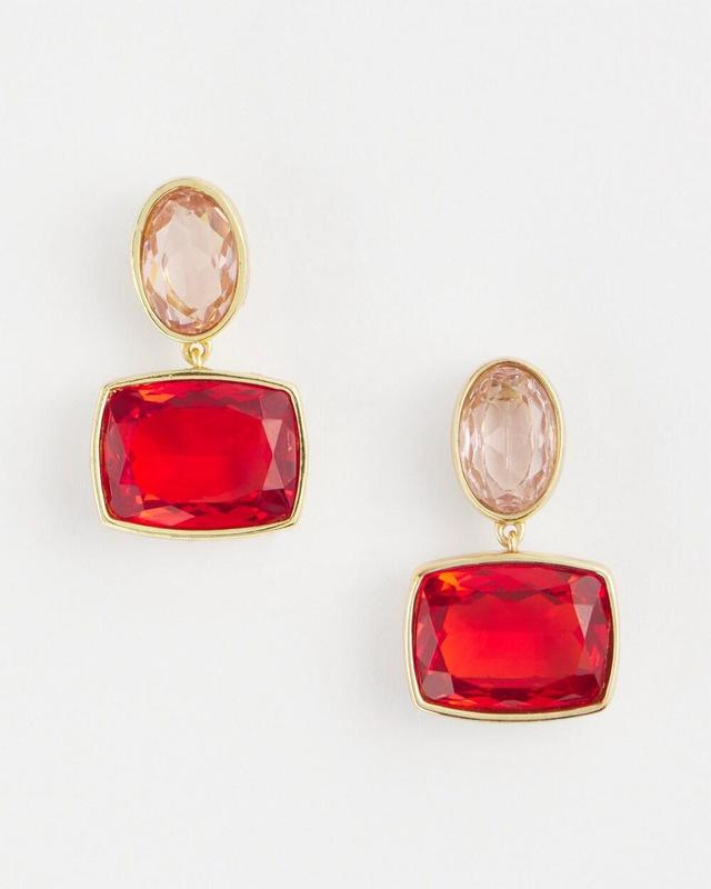 No Droop™ Red Double Drop Earrings Product Image