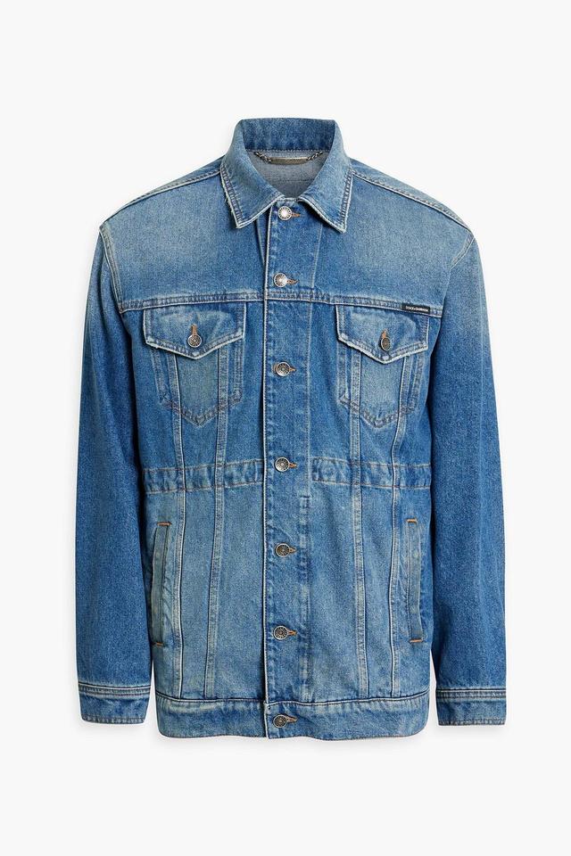 Faded Denim Jacket In Mid Denim Product Image