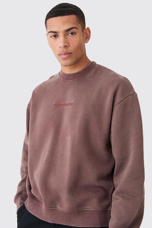 Oversized Boxy Limited Washed Sweatshirt | boohooMAN USA Product Image