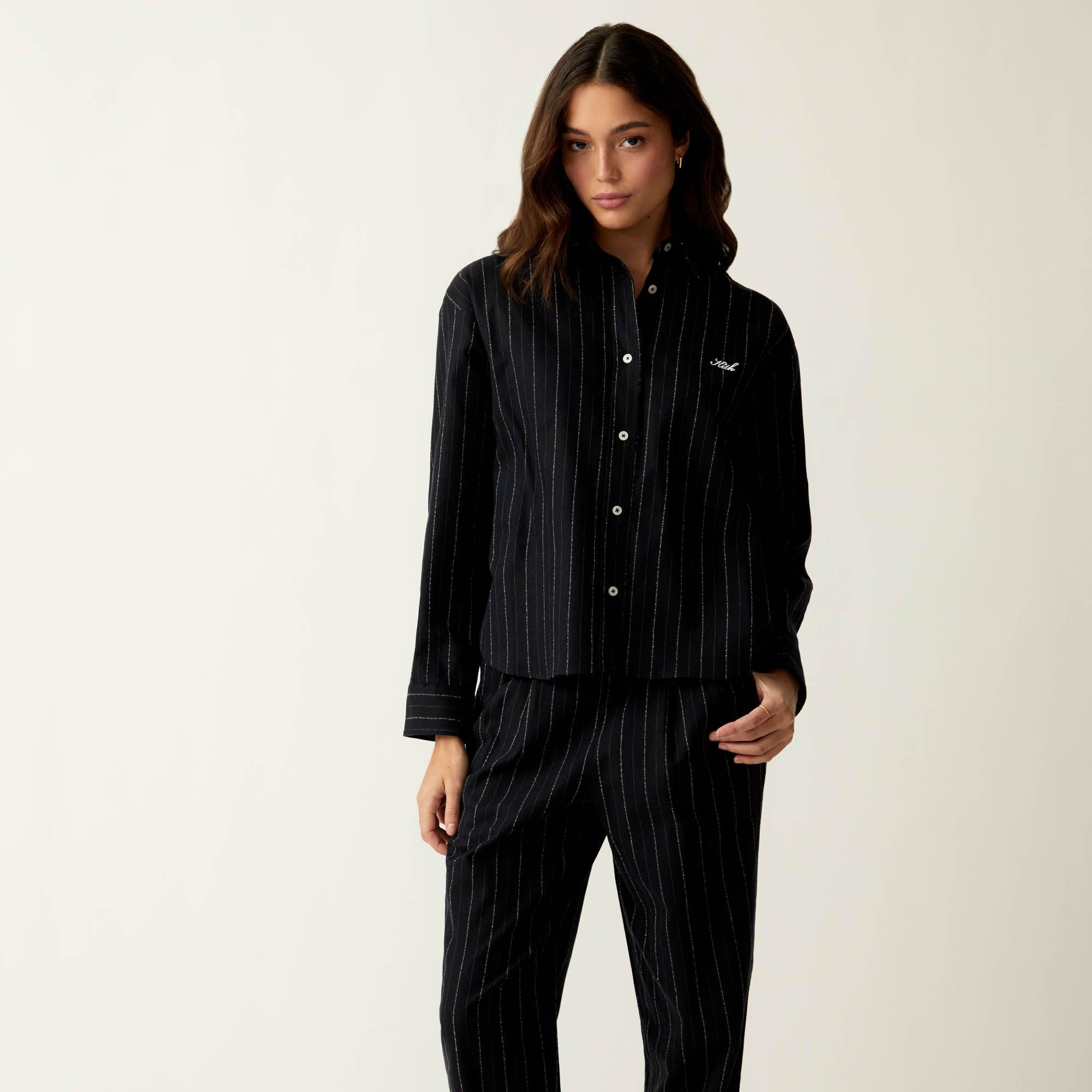 Kith Women Roanne Oversized Pinstripe Shirt - Ink Female Product Image