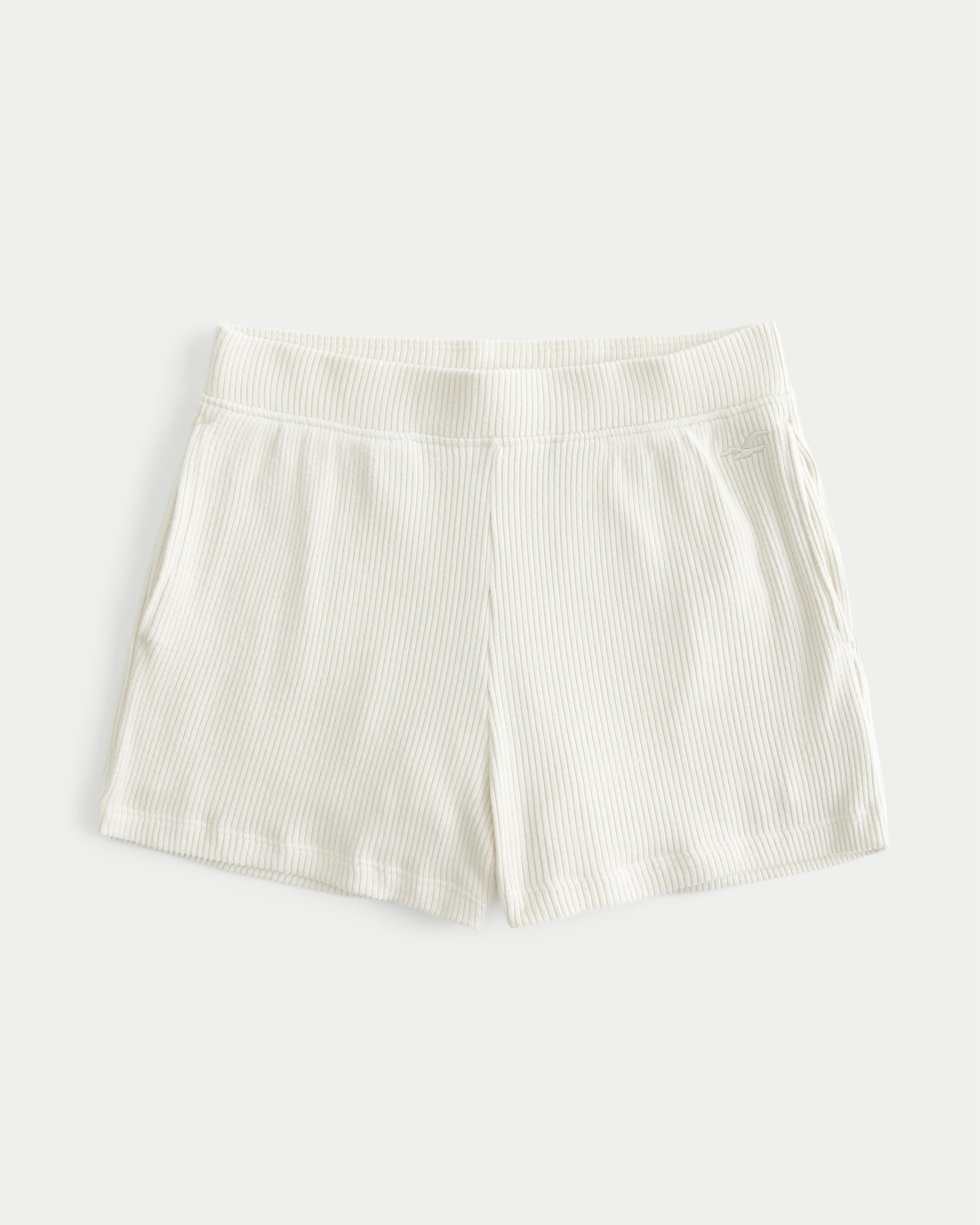 Cozy Ribbed Sleep Shorts Product Image