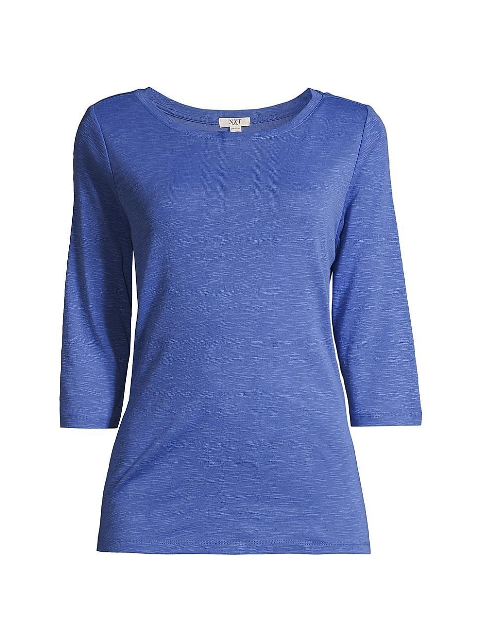 Womens Cotton-Blend Boatneck T-Shirt Product Image