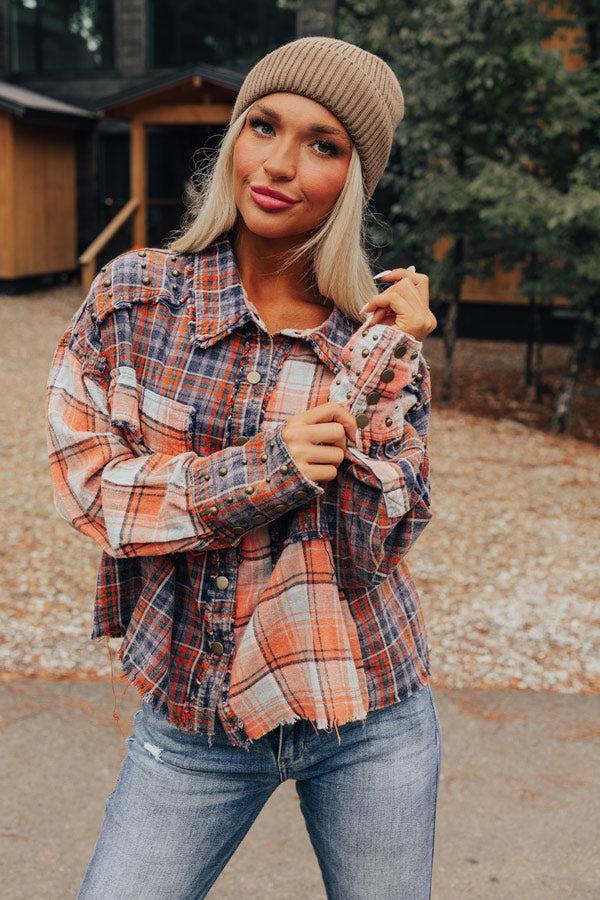 Autumn Vibes Plaid Button Up Product Image