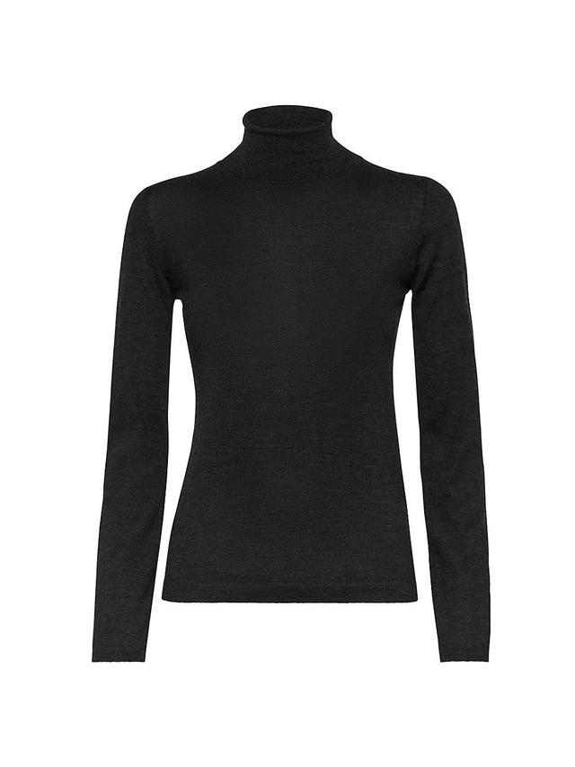 Womens Cashmere and Silk Lightweight Turtleneck Sweater Product Image