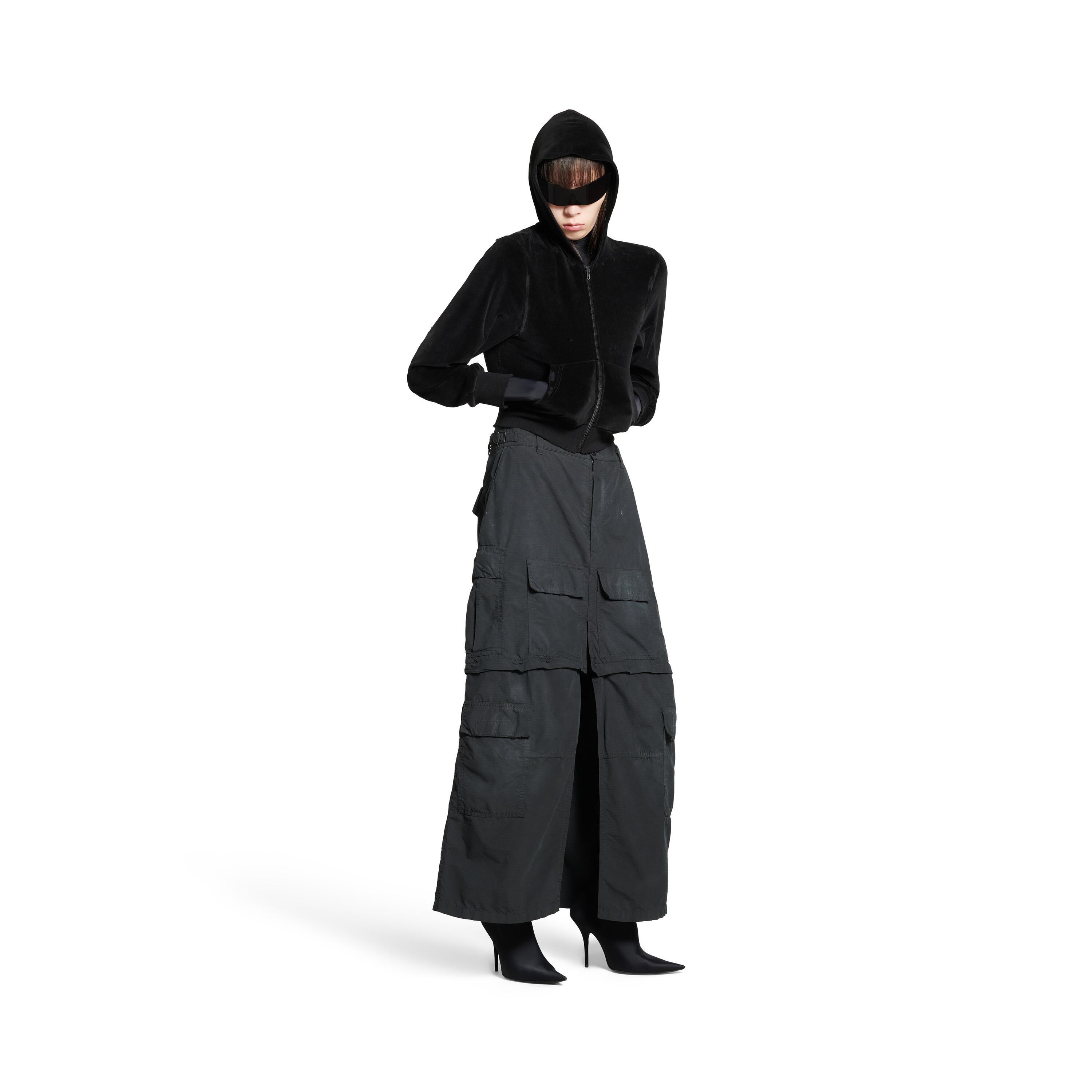 Women's Cargo Maxi Skirt in Black Product Image