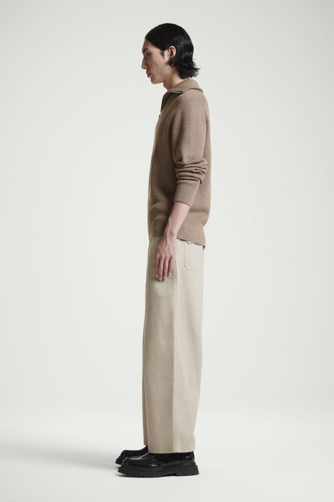 WIDE-LEG COTTON UTILITY TROUSERS Product Image