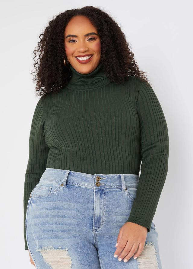 Plus Size Pullover Turtleneck Sweater Ashley Stewart Product Image