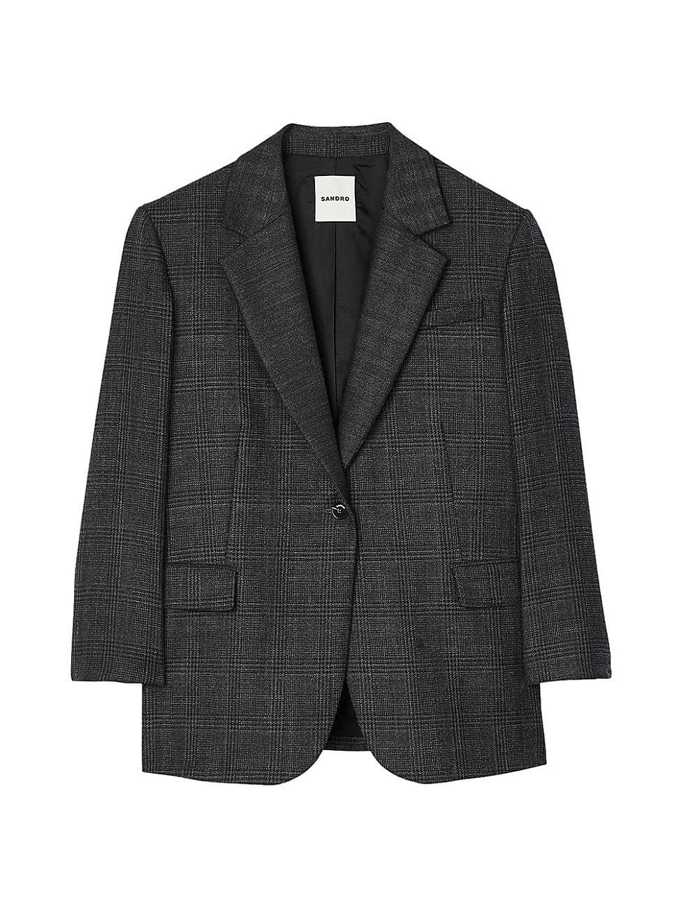 Womens Checked Suit Jacket Product Image