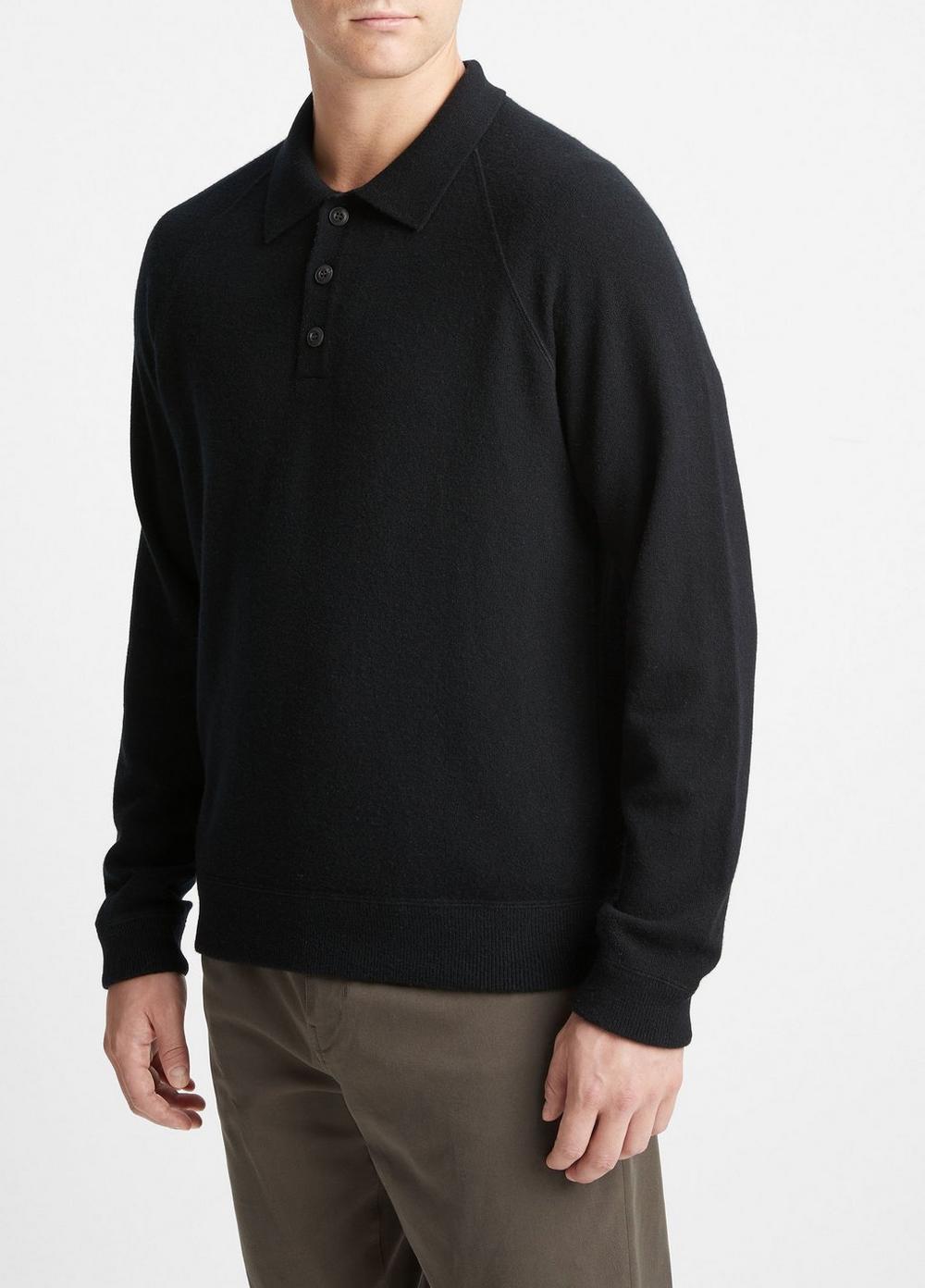 Cashmere Long-Sleeve Polo Sweater Product Image