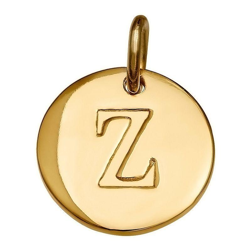 PRIMROSE 18k Gold Over Sterling Silver Letter Disc Charm, Womens, Gold Over Sterling D Product Image