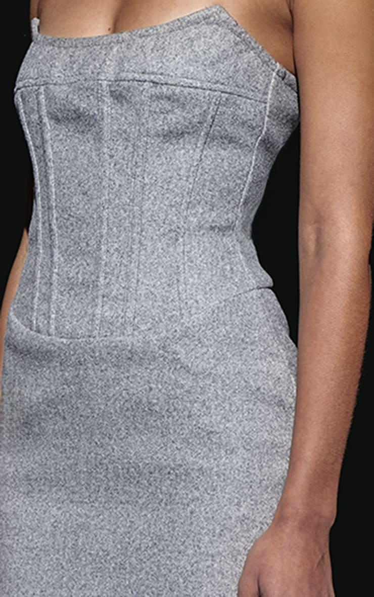 Grey Wool Look Corset Bodycon Dress product image