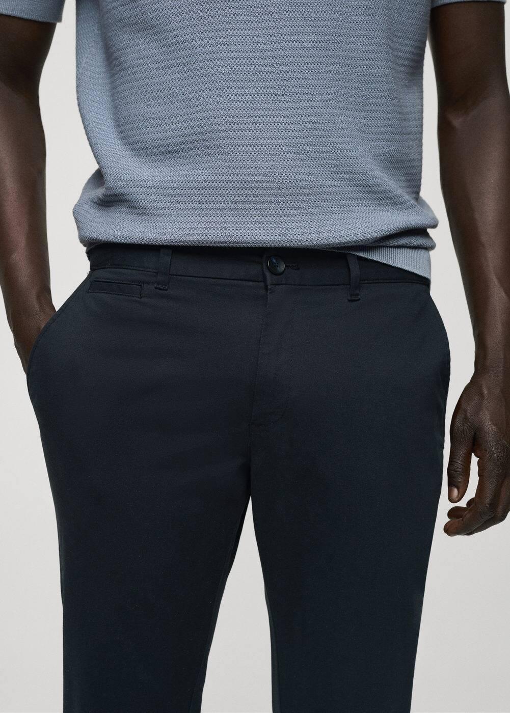 Mango Mens Cotton Tapered Crop Pants Product Image